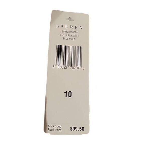 Lauren Ralph Lauren NEW Womens Blue‎ Multi Floral A-Line Skirt  10 Cotton retro - Picture 3 of 4